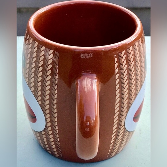 Gallerie SOCK MONKEY Double Jug Handle Brown 2 Side Cartoon Ceramic Coffee Mug - Picture 5 of 10